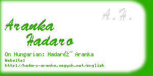 aranka hadaro business card